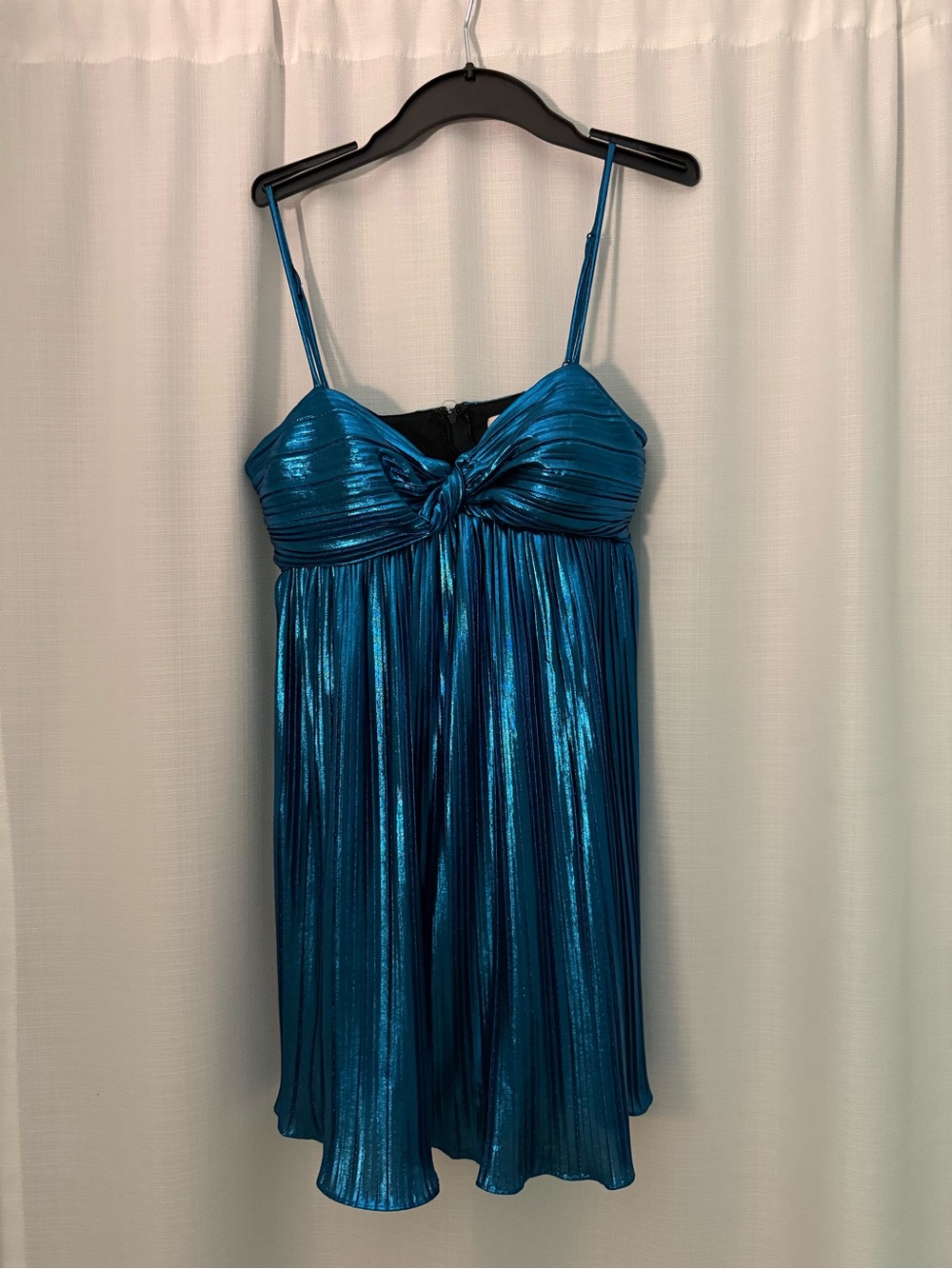 Shimmery Teal Metallic Babydoll Dress